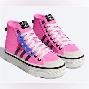 HELLO KITTY x ADIDAS ORIGINALS NIZZA PLATFORM SHOES - Size 8 - NWOB